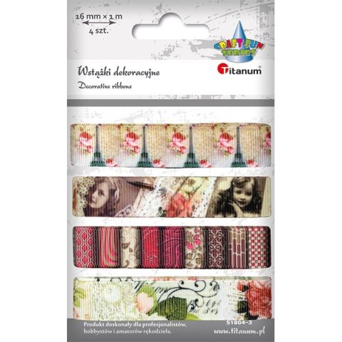 Titanum Wstążka Titanum Craft-Fun Series zestaw 16x4 [mm x m] mix (S1804-3)