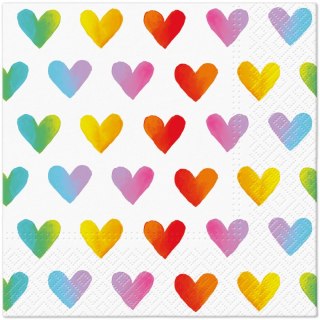 Paw Serwetki Paw TaT Rainbow Hearts mix bibuła [mm:] 330x330 (TL127200)