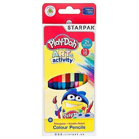 Starpak Kredki ołówkowe Starpak Play Doh trójkątne, 2-stronne, 24 kolory 24 kol. (453908) Starpak Kredki ołówkowe Starpak Play Doh trójkątne, 2-stronne, 24 kolory 24 kol. (453908)