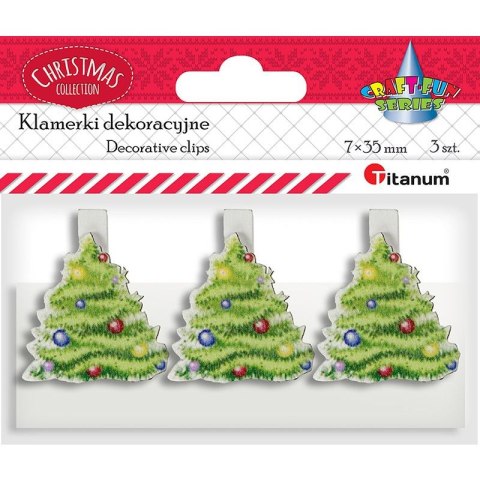 Titanum Ozdoba drewniana Titanum Craft-Fun Series klamerki XMAS choinki (AQE19118-4)