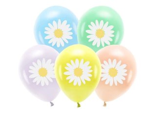 Partydeco Balon gumowy Partydeco Stokrotki (1 op. / 5 szt.) mix 300mm (ECO30P-201-000-5)