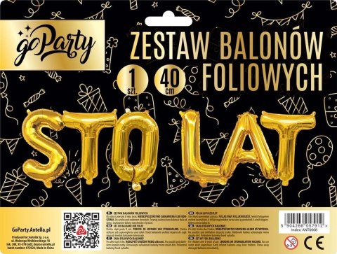 Antella Balon foliowy Antella zestaw balonów Sto Lat złoty