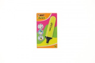 Bic Zakreślacz Bic FLAT HIGHLIGHTER 12 szt 3086123742864, żółty (517962 neon żółty)