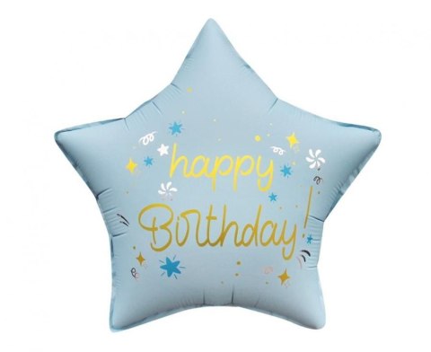 Godan Balon foliowy Godan Happy Birthday, gwiazda matowa j. niebieska 18cal (FG-GHMN) Godan Balon foliowy Godan Happy Birthday, gwiazda matowa j. niebieska 18cal (FG-GHMN)