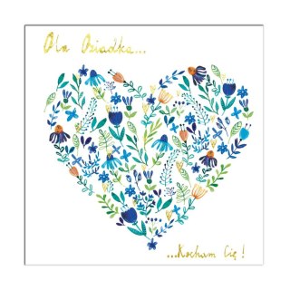 Henry Kartka składana KW BID SERCE KWIATOWE DZIADEK kw Henry (5907465666053)