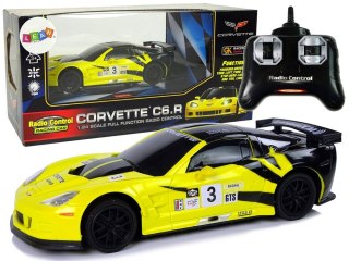 Lean Samochód Lean R/C 1:24 Corvette Żółte C6.R 2.4 G Światła (9734)