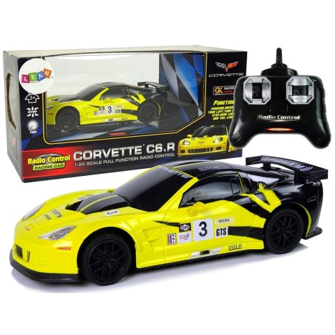 Lean Samochód Lean R/C 1:24 Corvette Żółte C6.R 2.4 G Światła (9734)