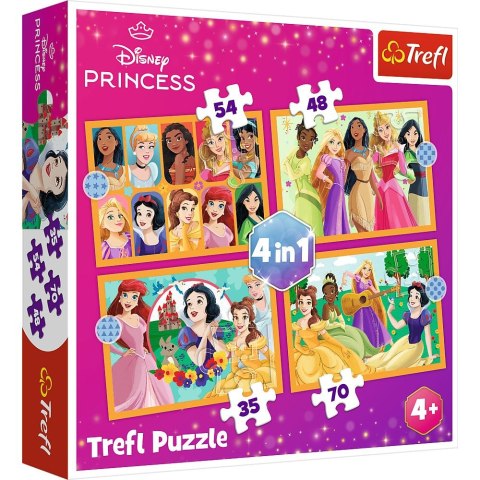 Trefl Puzzle Trefl Disney Princess Bajkowe historie 4w1 el. (34651)