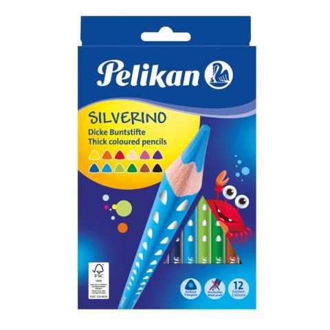 Pelikan Kredki ołówkowe Pelikan Silverino 700627 12 kol. (100401596) Pelikan Kredki ołówkowe Pelikan Silverino 700627 12 kol. (100401596)
