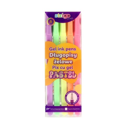 Strigo Długopis żelowy Strigo Pastel żelowy 5kol mix 0,8mm (SSC424) Strigo Długopis żelowy Strigo Pastel żelowy 5kol mix 0,8mm (SSC424)