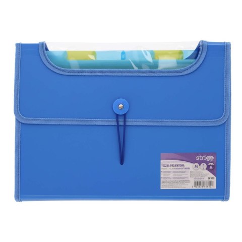 Strigo Teczka z przegródkami 6 przekładek PP niebieska 590565880327 A4 kolor: niebieski 6 przegródek Strigo (SF102)