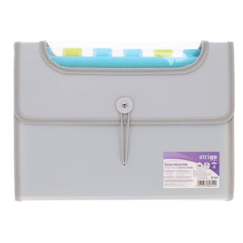 Strigo Teczka z przegródkami szara A4 kolor: szary 12 przegródek Strigo (SF103)