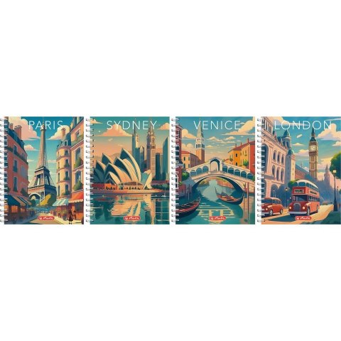 Herlitz Kołozeszyt (kołonotatnik) Retro City B5 100k. 70g krata Herlitz (400196852)