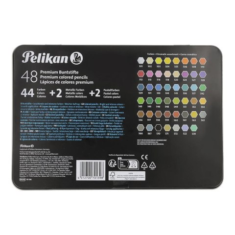 Pelikan Kredki ołówkowe Pelikan premium metalowe etui 48 kol. (300000374)