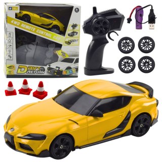 Lean Samochód Lean Sportowe Do Driftu Wymienne Koła Zdalnie Sterowany RC 4WD Żółte (22686)