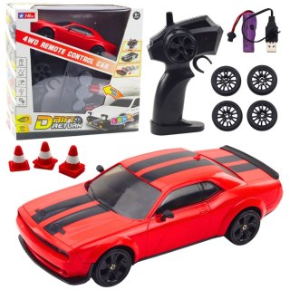 Lean Samochód Lean Sportowe Drift Wymienne Koła Zdalnie Sterowany RC 4WD Czerwone Sport (22682)