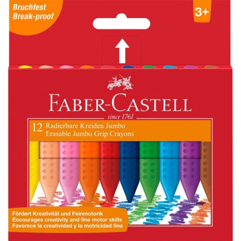 Faber Castell Kredki ołówkowe Faber Castell Jumbo wymazywalna 6 kol. (122540)