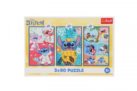 Trefl Puzzle Trefl Stitch Świat Stitcha 3x80 el. (34885) Trefl Puzzle Trefl Stitch Świat Stitcha 3x80 el. (34885)