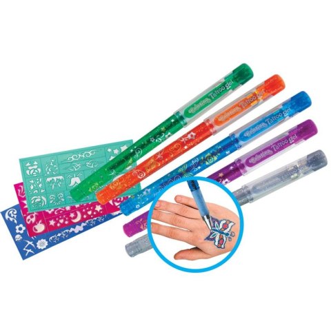 Patio Zestaw kreatywny Patio 10szt kredek do malowania palcami,5szt tatoo gel