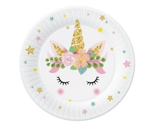 Godan Talerz jednorazowy Godan jednorożec papier śr. 180mm 6 szt (PW-TJD7)