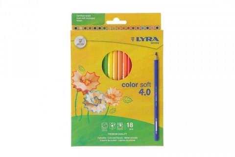 Lyra Kredki ołówkowe Lyra SOFT 4.0 18 kol. (L2421180) Lyra Kredki ołówkowe Lyra SOFT 4.0 18 kol. (L2421180)