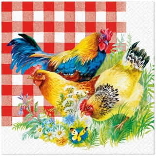 Paw Serwetki Paw Lunch WN Chicken Couple mix nadruk bibuła [mm:] 330x330 (SDL146600)