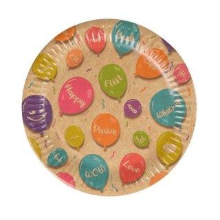 Arpex Talerz jednorazowy Arpex papierowy Kraft ballons papier śr. 180mm 12 szt (DC9656F)