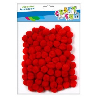Craft With Fun Pompony Craft With Fun czerwone 120 szt (463922)