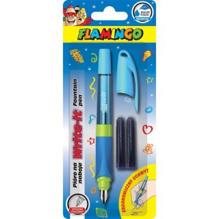 Flamingo Pióro na naboje Write-it Flamingo niebieskie + 2 naboje