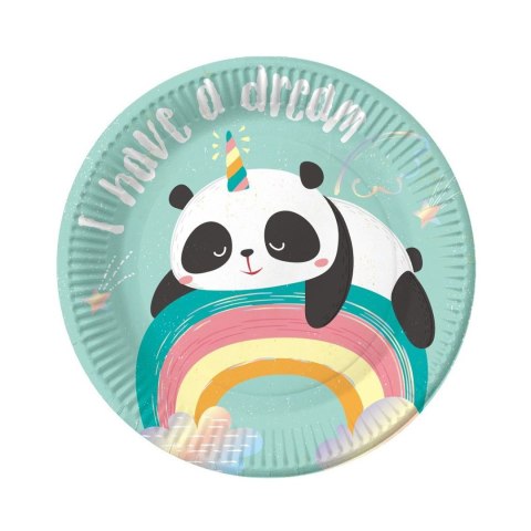 Godan Talerz jednorazowy Panda 18 cm/6 sztuk papier śr. 180mm 6 szt Godan (PF-TRP7)