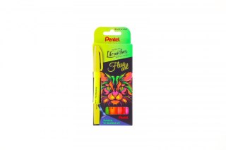 Pentel Flamaster Pentel Pisak BRUSH SIGN PEN 5 SZT (SES15C-ST5FLUOPL)