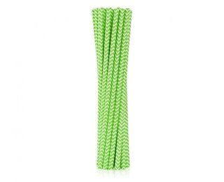 Godan Słomka Godan pap. limonkowe szlaczki, 6x197mm 12 szt (RP-LS12)