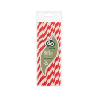 Godan Słomka Godan papierowe, łamane, czerwone paski 6x200 mm/12szt. 12 szt (RP-LC12)