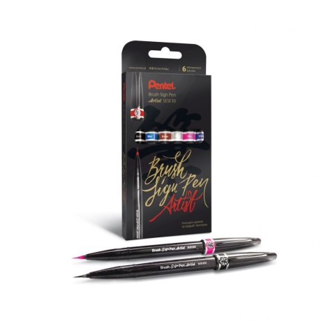 Pentel Flamaster Pentel 6 kol. (SESF30-st6ACENPVPL)