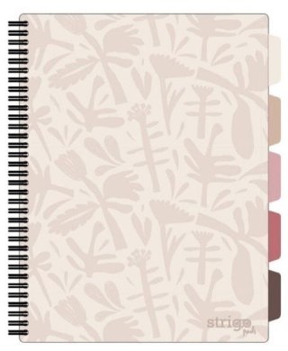 Strigo Kołozeszyt (kołobrulion) Strigo FLORAL BEŻOWY A4 100k. 80g krata (PADS044)