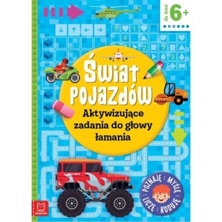Aksjomat Książeczka edukacyjna Świat pojazdów. Aktywizujące zadania do głowy łamania. Poznaję, myślę, liczę, koduję Aksjomat