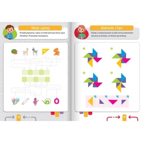 Aksjomat Książka dla dzieci Księga łamigłówek od 6 lat. Labirynty, krzyżówki, szyfrogramy Aksjomat