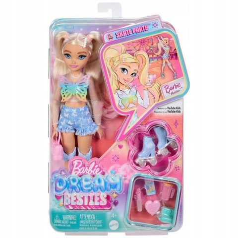 Barbie Lalka Dream Besties modowa Malibu na wrotkach + akcesoria [mm:] 290 Barbie (JFX96)