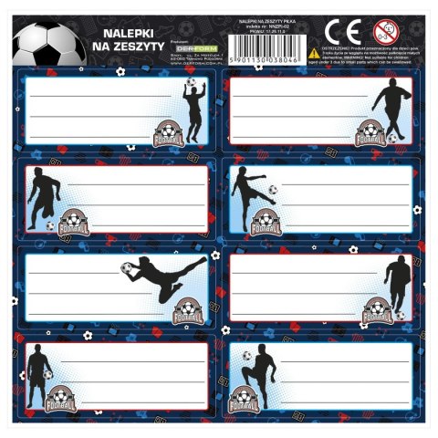 Derform Naklejka na zeszyt Piłka [mm:] 160x160 Derform (NNZPI)