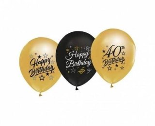 Godan Balon gumowy Godan 40th Birthday czarno złote czarny 300mm 12cal (GP-ZC40)