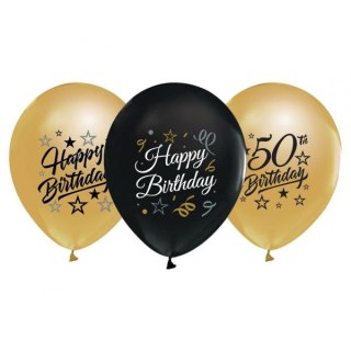 Godan Balon gumowy Godan 50th Birthday czarno złote czarny 300mm 12cal (GP-ZC50)