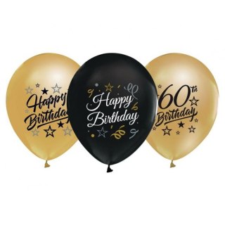 Godan Balon gumowy Godan 60th Birthday czarno złote czarny 300mm 12cal (GP-ZC60)