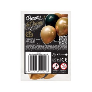 Godan Balon gumowy Godan Beauty&Charm 3 złote, 2 czarne 5szt. mix 300mm 12cal (CB-3Z2C)