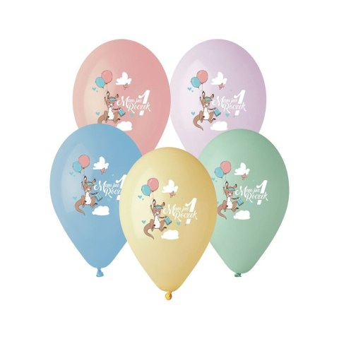Godan Balon gumowy Godan kolekcja Roczek-Kangurek 5 sztuk pastelowy 5 szt mix 330mm 13cal (GS120/1RKG) Godan Balon gumowy Godan kolekcja Roczek-Kangurek 5 sztuk pastelowy 5 szt mix 330mm 13cal (GS120/1RKG)