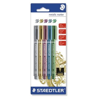 Staedtler Marker permanentny Staedtler melaiczny mix 1,0-2,0mm okrągła końcówka (8323BK5)