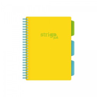 Strigo Kołozeszyt (kołobrulion) Strigo NEON żółty A5 100k. 80g krata (PADS017)