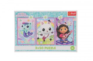 Trefl Puzzle Trefl Gabby Poznajcie Gabby i kotki 3x50 el. (34876)