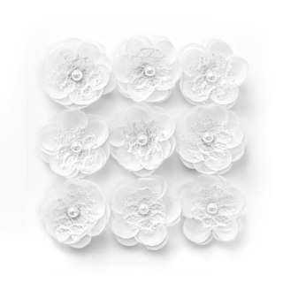 Galeria Papieru Ozdoba materiałowa Galeria Papieru kwiaty samoprzylepne magnolia białe (252019)