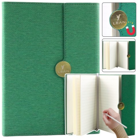 Lean Notes Lean Biurowy Na Magnes Notatnik Z Obiciem Zielony A5 95k. linia [mm:] 210x150 (20684)