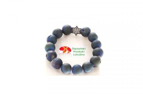 Mol Bransoletka Mol bransoletka agat z kwarcem platerowany granat 14mm Mol Bransoletka Mol bransoletka agat z kwarcem platerowany granat 14mm